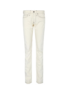 'Masc Lo Drainpipe' contrast topstitching jeans - Helmut Lang - White