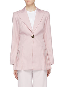 'Suit Yourself' pleated peplum stripe blazer - Maggie Marilyn - Pink