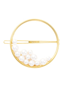 'Ocean' Swarovski pearl ring hair barrette - LELET NY - Metallic