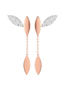 'Petals' diamond 18k rose gold drop earrings - Roberto Coin - Metallic
