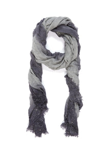 'Valeria' ombré border gauze scarf - Faliero Sarti - Grey