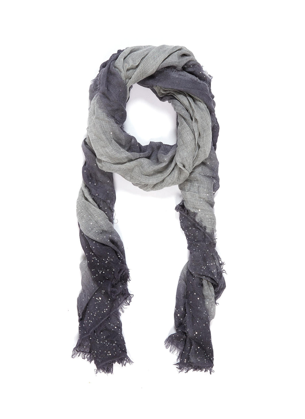 'Valeria' ombré border gauze scarf - Faliero Sarti - Grey