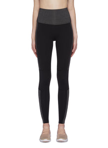 'Block Out' colourblock performance midi leggings - Beyond Yoga - Black